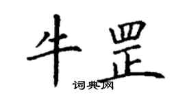 丁謙牛罡楷書個性簽名怎么寫