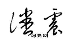 梁錦英潘震草書個性簽名怎么寫