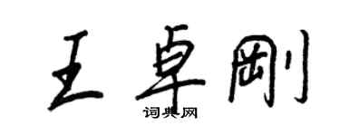 王正良王卓剛行書個性簽名怎么寫
