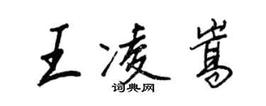王正良王凌嵩行書個性簽名怎么寫