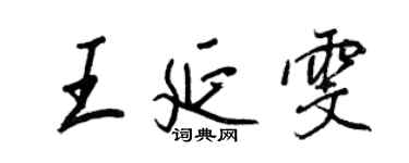 王正良王延雯行書個性簽名怎么寫