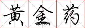 荊霄鵬黃金藥行書怎么寫