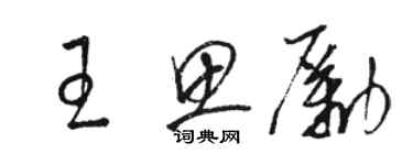 駱恆光王思勵草書個性簽名怎么寫