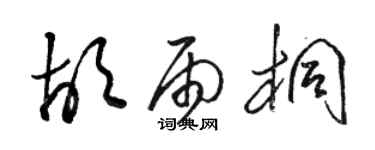 駱恆光胡雨桐草書個性簽名怎么寫