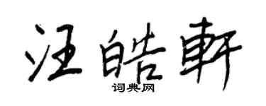 王正良汪皓軒行書個性簽名怎么寫