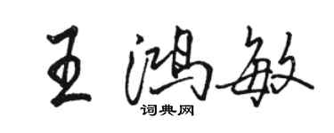 駱恆光王鴻敏行書個性簽名怎么寫