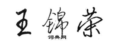 駱恆光王錦榮行書個性簽名怎么寫