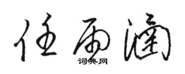 駱恆光任雨涵草書個性簽名怎么寫