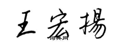 王正良王宏揚行書個性簽名怎么寫
