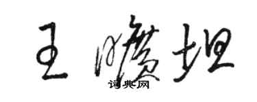 駱恆光王曠坦草書個性簽名怎么寫