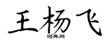 丁謙王楊飛楷書個性簽名怎么寫