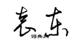 曾慶福袁東草書個性簽名怎么寫