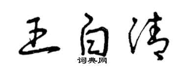 曾慶福王白清草書個性簽名怎么寫