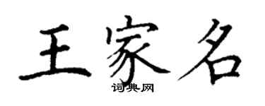 丁謙王家名楷書個性簽名怎么寫