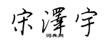 王正良宋澤宇行書個性簽名怎么寫