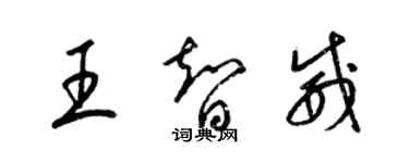 梁錦英王智威草書個性簽名怎么寫