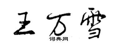 曾慶福王萬雪行書個性簽名怎么寫