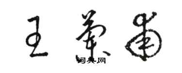 駱恆光王蘭甫草書個性簽名怎么寫