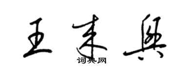 梁錦英王來興草書個性簽名怎么寫