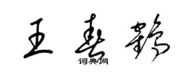 梁錦英王春鶴草書個性簽名怎么寫