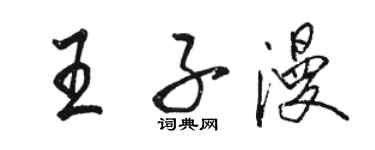 駱恆光王子漫行書個性簽名怎么寫