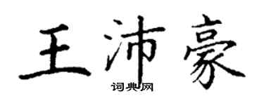 丁謙王沛豪楷書個性簽名怎么寫