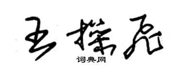 朱錫榮王操飛草書個性簽名怎么寫