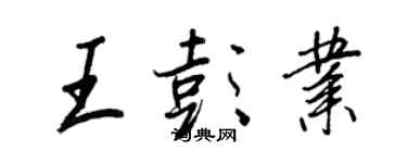 王正良王彭業行書個性簽名怎么寫