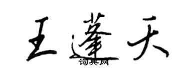 王正良王蓬夭行書個性簽名怎么寫