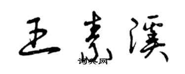 曾慶福王素溪草書個性簽名怎么寫