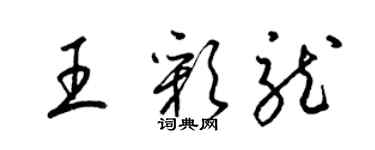 梁錦英王彩龍草書個性簽名怎么寫