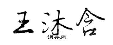 曾慶福王沐含行書個性簽名怎么寫