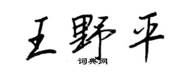 王正良王野平行書個性簽名怎么寫