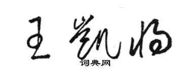 駱恆光王凱將草書個性簽名怎么寫