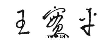 駱恆光王實平草書個性簽名怎么寫