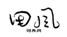 曾慶福田風草書個性簽名怎么寫