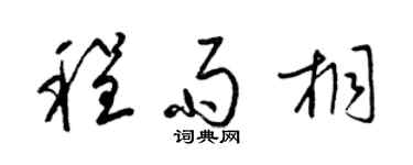 梁錦英程雨桐草書個性簽名怎么寫