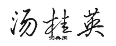 駱恆光湯桂英行書個性簽名怎么寫