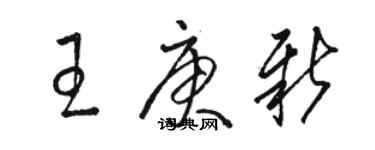 駱恆光王庚新草書個性簽名怎么寫