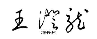 梁錦英王澄龍草書個性簽名怎么寫