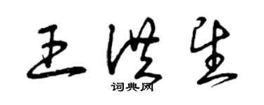 曾慶福王洪望草書個性簽名怎么寫