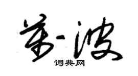 朱錫榮萬波草書個性簽名怎么寫