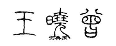 陳聲遠王曉曾篆書個性簽名怎么寫