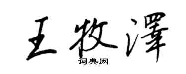 王正良王牧澤行書個性簽名怎么寫