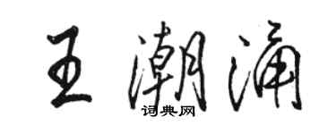 駱恆光王潮湧行書個性簽名怎么寫