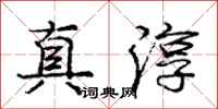龐中華真淳行書怎么寫