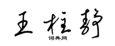 梁錦英王柱靜草書個性簽名怎么寫