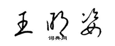 梁錦英王明姿草書個性簽名怎么寫