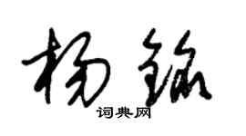 朱錫榮楊銘草書個性簽名怎么寫