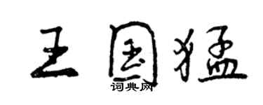 曾慶福王國猛行書個性簽名怎么寫